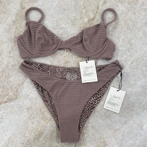 Acacia Swimwear Taupe Ribbed Bikini Set